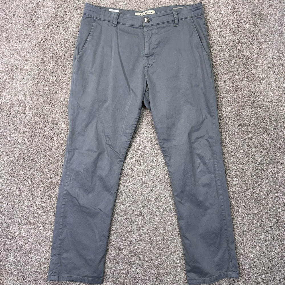 Mavi Pants Mens 34 Philip Relaxed Straight Leg Gray Cotton Stretch EUC